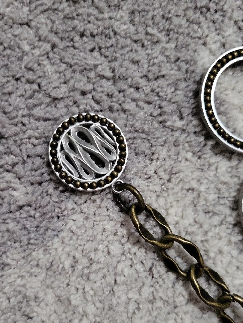 Chico's Metal Concho Medallian Chain Link Belt